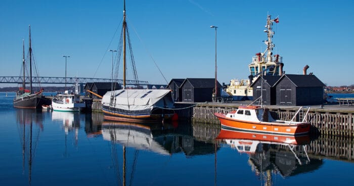 Marina old port in Middelfary Funen Denmark